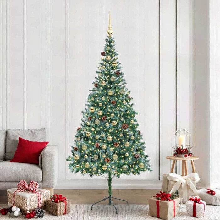 vidaXL Brad de Crăciun artificial cu 300 LED Verde 210 cm PVC și Oțel 3396727