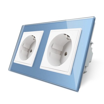 Priza dubla Livolo cu rama din sticla SmartElectro IntelligentHouse foto