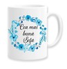 Cana alba personalizata &quot;Cea mai buna sefa&quot;, INOVATIX&reg;. 330ml, Oem