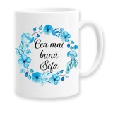 Cana alba personalizata "Cea mai buna sefa", INOVATIX&reg;. 330ml
