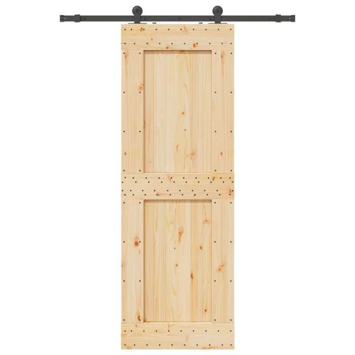 vidaXL Ușă glisantă cu set de feronerie 80x210 cm, lemn masiv de pin 3332713