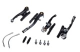 Set Frane V-Brake Negre Promax, Aluminiu, Fata-Spate, Biciclete, Brat 110mm, Include Cauciucuri si Suruburi