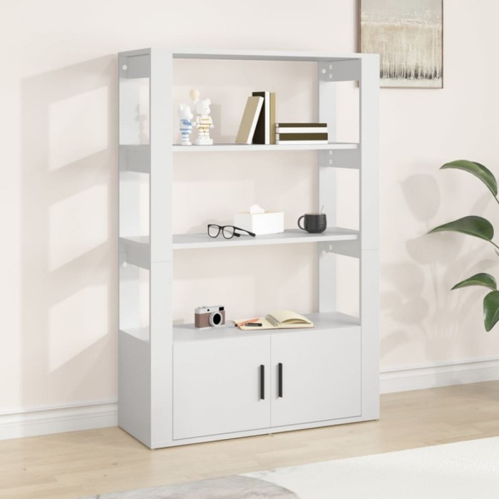 vidaXL Servantă, alb, 80x30x119,5 cm, lemn prelucrat