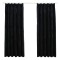 Draperii opace cu carlige, 2 buc., negru, 140x175 cm, catifea