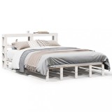 Cumpara ieftin Cadru de pat fara saltea, alb, 120x200 cm, lemn masiv pin