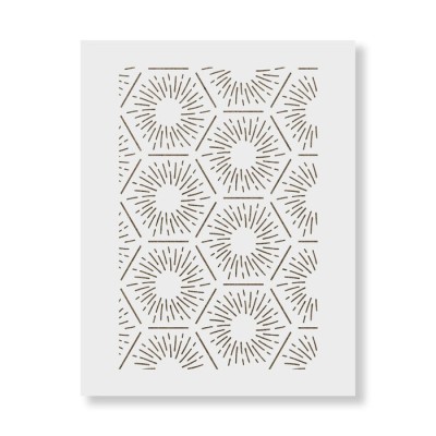 Sablon Perete vopsire, tencuiala 900x600x0.7mm Hexagon Burst Refolosibil, model MXSP7102 foto