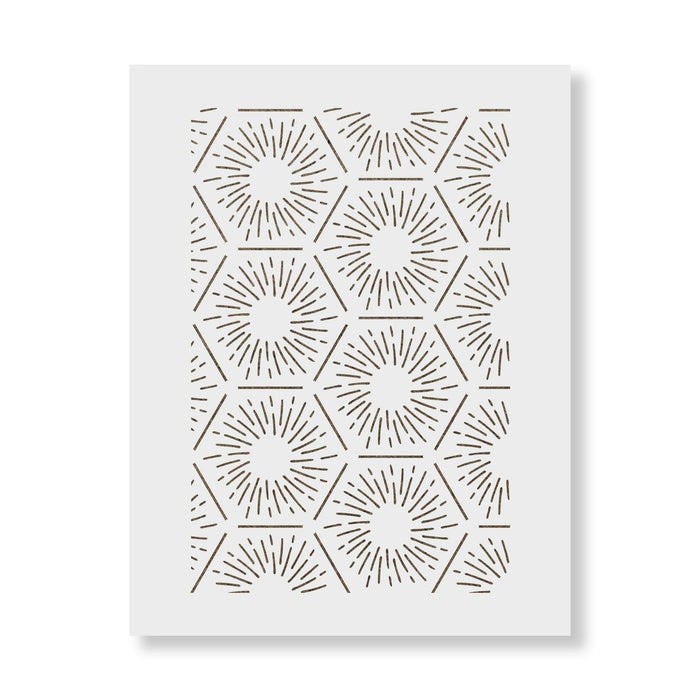 Sablon Perete vopsire, tencuiala 900x600x0.7mm Hexagon Burst Refolosibil, model MXSP7102
