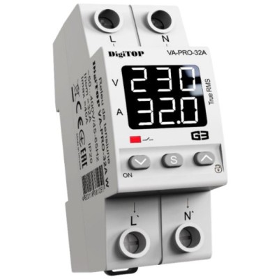Releu monofazat protectie tensiune-amperaj 32A DigiTop VA-PRO-32A foto