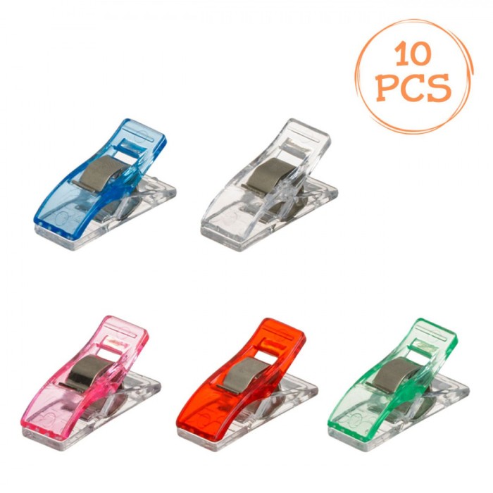 Clipsuri Fixare Croitorie, Multicolor, Set 10 Bucăți