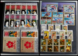 Clasor 1131 timbre straine MNH + 66 colite, 37 blocuri, serii complete 60 pagini