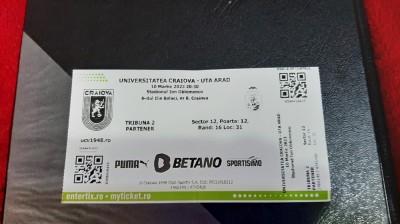 Bilet U Craiova - UTA foto