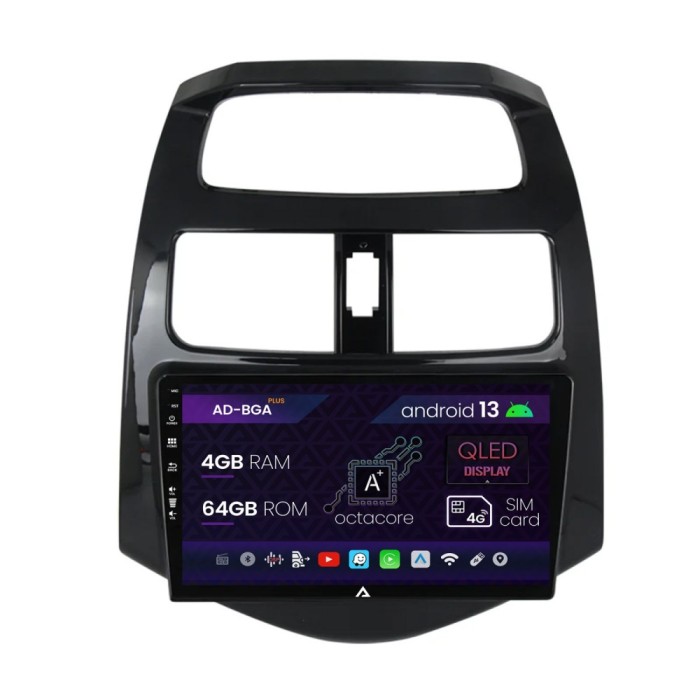 Navigatie Daewoo Matiz Chevrolet Spark (2010-2014), Android 13, A-Octacore 4GB RAM + 64GB ROM, 9 Inch - AD-BGA9004+AD-BGRKIT243
