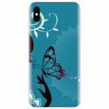 Husa silicon pentru Apple Iphone X, Blue Butterfly