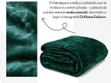 Cumpara ieftin Patura catifelata verde smarald Royal Green, cu logo Oriflame Exklusiv
