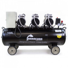 Compresor de aer Profesional fara ulei 8 bari 330l/min 100L 3 compresoare B-SLSG-OF100L Barracuda foto