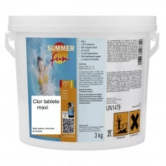 Clor Maxi tablete de 200 grame, Summer Fun, pentru apa piscina, 3 kg