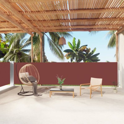 vidaXL Copertină laterală retractabilă, maro, 140 x 1000 cm 318027 foto
