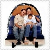 Piatra ardezie personalizata semirotunda foto