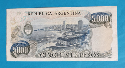 5000 Pesos Argentina - Bancnota veche anii 1970 - piesa SUPERBA foto