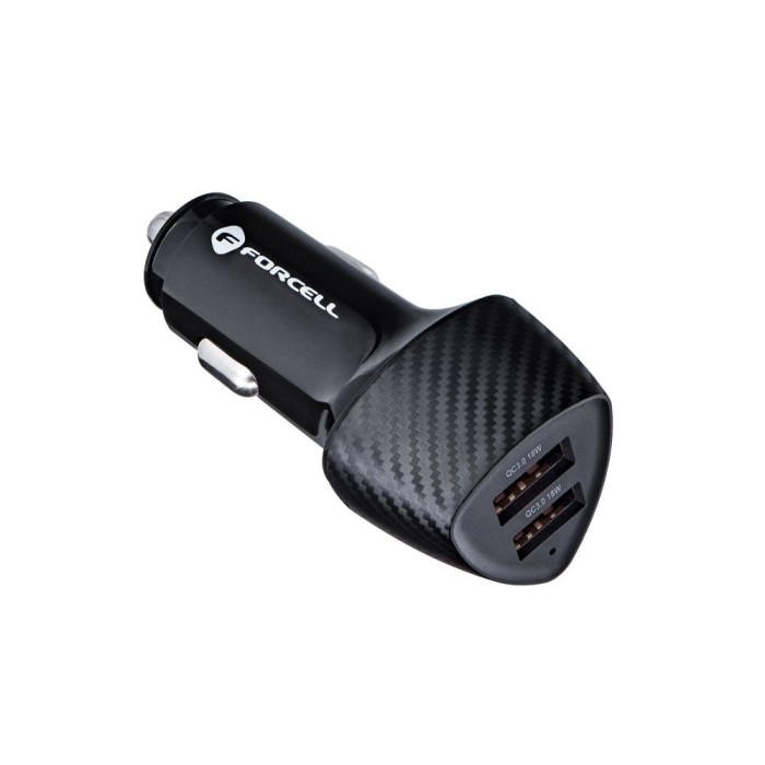 Forcell F-Energy Carbon , Incarcator auto 2x USB-A QC3.0 3A 36W CC50-2A, negru
