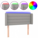 Cumpara ieftin Tablie de pat cu LED, gri deschis, 103x16x78/88 cm, textil
