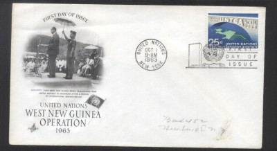 UN New York 1963 West New Guinea Mi.133 FDC UN.101 foto