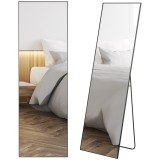 HOMCOM Oglindă Verticală din Metal, 50x2x161.5 cm, Negru | Aosom Romania