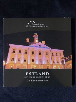 Estonia - Set seria complet &amp;icirc;n coroane 1994-2008 și seria Euro 2011 foto