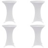 Husă de masă cu picior &Oslash;70 cm, 4 buc., alb, elastic