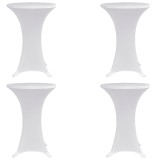 Husă de masă cu picior &Oslash;70 cm, 4 buc., alb, elastic
