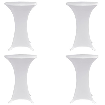Husă de masă cu picior &amp;Oslash;70 cm, 4 buc., alb, elastic foto