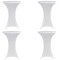 Husă de masă cu picior &Oslash;70 cm, 4 buc., alb, elastic