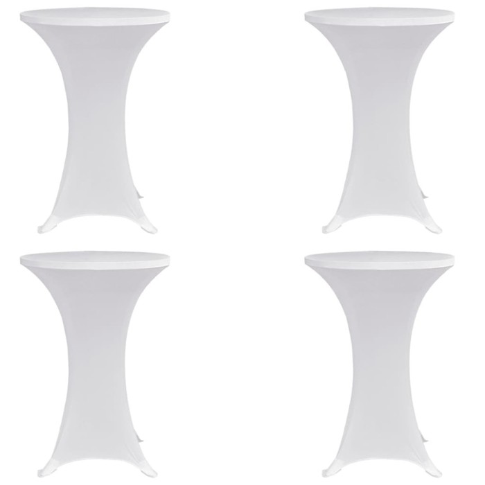 Husă de masă cu picior &Oslash;70 cm, 4 buc., alb, elastic
