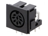 Soclu DIN mamă 8 pini unghi 90&deg; PCB THT 24V 4A, Lumberg