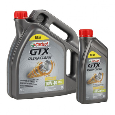 Set Ulei Motor Castrol GTX Ultraclean 10W-40 5L 15A4D4 + Ulei Motor Castrol GTX Ultraclean 10W-40 1L 15A4CF foto