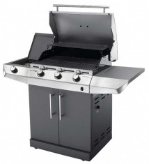 Gratar pe gaz BROIL T 36G cu 3 arzatoare inox 4 roti de deplasare MN019083 Raki foto