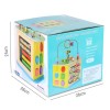 Cub Educativ Lemn 6in1 LEXI, 28cm, Jucarie Interactiva Montessori, Sortare Forme, Abilitati Motrice, Multicolor, 1-5 Ani