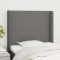 vidaXL Tăblie de pat cu aripioare gri &icirc;nchis 93x16x118/128 cm textil
