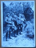 Fotografie din 1943 de pe frontul de est, la Mischako-Berg in fata Novorooijokului, Lct. Col. Stanescu, Mr. Mardarescu, Cpt. Caramitru, Cpt. Bianu