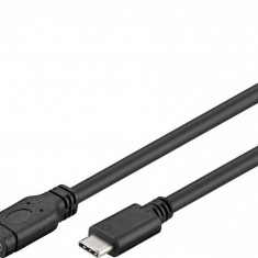 Cablu prelungitor USB 3.1 tip C T-M negru 1m, KU31MF1