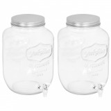 Dozatoare de băuturi, 2 buc., 8050 ml, sticlă