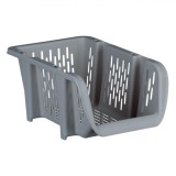 Coș Depozitare, Stivuibil, Gri, 30.7x20x13.4cm, Plastic, Oem