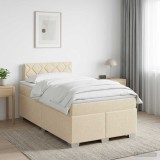 Cumpara ieftin Pat boxspring cu saltea cu headboard Crem 120 x 200 cm Tesatura