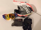 Cumpara ieftin Set Moto Enduro: Casca XL (61-62cm), Ochelari, Manusi, Cagula. Casca ABS, Ventilatie, Interior Detasabil, Certificare ECE