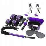Secretplay 100% Fetish-Bdsm Set 8PCS Purble/Black-Piele Ecologica