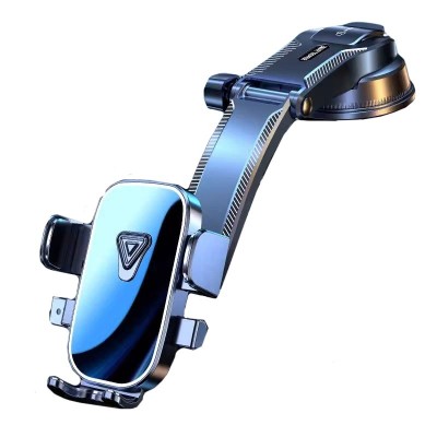 Suport Auto Multifunctional pentru Telefon, Flippy, Suport pentru Navigatie, Rotativ cu Ventuza, cu fixare Geam si Parbriz, 20 x 14 x 11 cm, Albastru foto