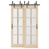 VidaXL Set feronerie pentru uși glisante, negru, 152,5 cm, oțel 3295725