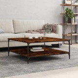 VidaXL Măsuță de cafea stejar fumuriu 100x100x40 cm din lemn prelucrat