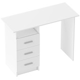 HOMCOM Birou pentru Calculator cu 3 Sertare și Spațiu de Depozitare, 100x40x75 cm, Alb | Aosom Romania
