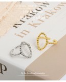 Cumpara ieftin Inel din Argint 925 Placat cu Aur Galben , Model Heart Beaded (Reglabil)